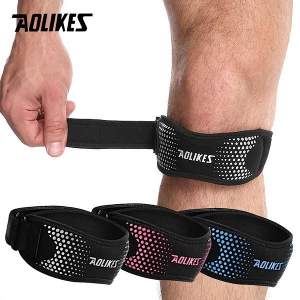 

elbow & knee pads aolikes 1pcs adjustable patella brace strap kneepads support pad protective sports gear basketball volleyball protector, Black;gray