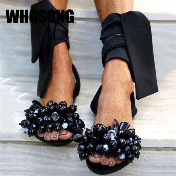 

women sandals woman gladiator shoes pearl flats ladies soft cross tied sandals female black brand zapatos de mujer new