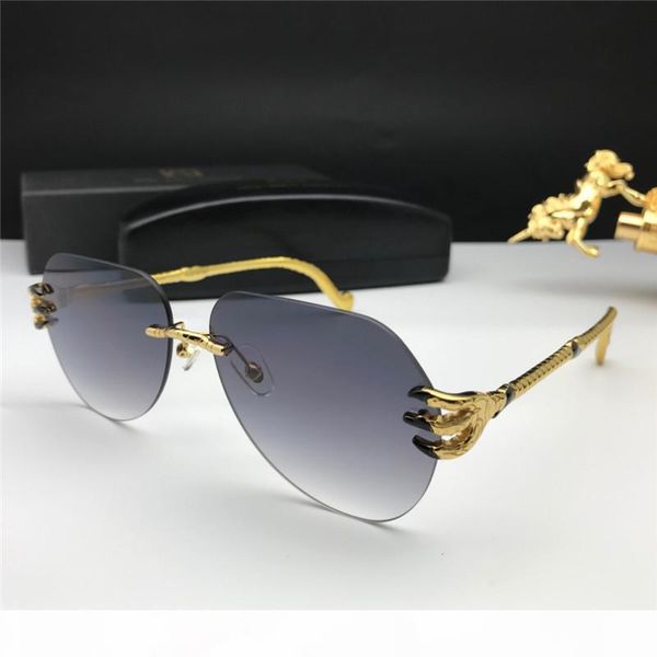 

new fashion designer women sunglasses 1069 irregular frameless with claws avant-garde popular models uv400 protection lens, White;black