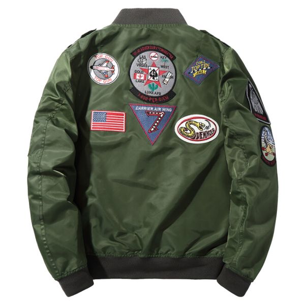 

fashion new ma1 airforce bomber jackets embroidery plane flying jacket hip hop baseball coats ing, Black;brown