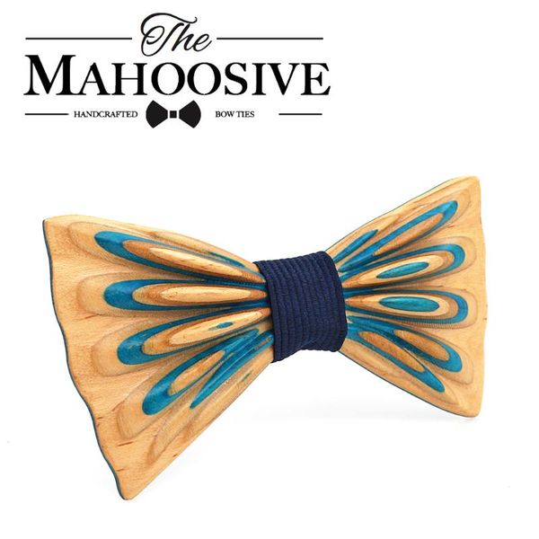 

classic formal 3d brand design wooden bow ties for mens wedding suits wooden bow tie butterfly shape bowknots, Blue;purple