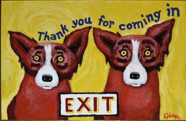

джордж rodrigue red dogs home decor расписанную hd печати картина маслом на холсте wall art холст pictures 6011