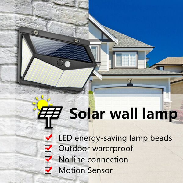 

led solar light outdoor solar lamp pir motion sensor wall light waterproof solar powered sunlight for garden decoration