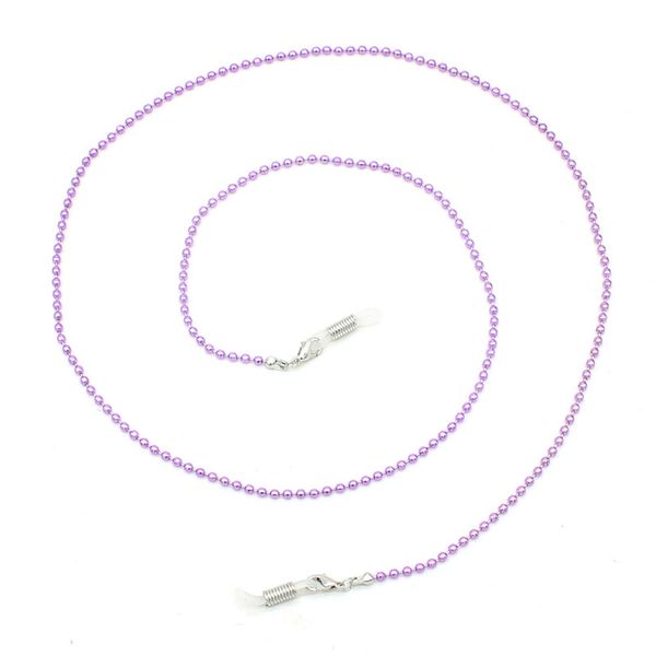 

colorful small beads linked beaded chain sunglasses chains necklace reading glasses cord holder neck strap rope for eyewear, Silver