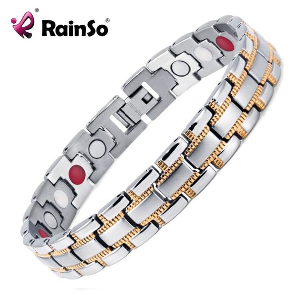 

2020 fashion jewelry healing magnetic 316l stainless steel bracelet for men or women 8.5" osb-1265sgfir, Black