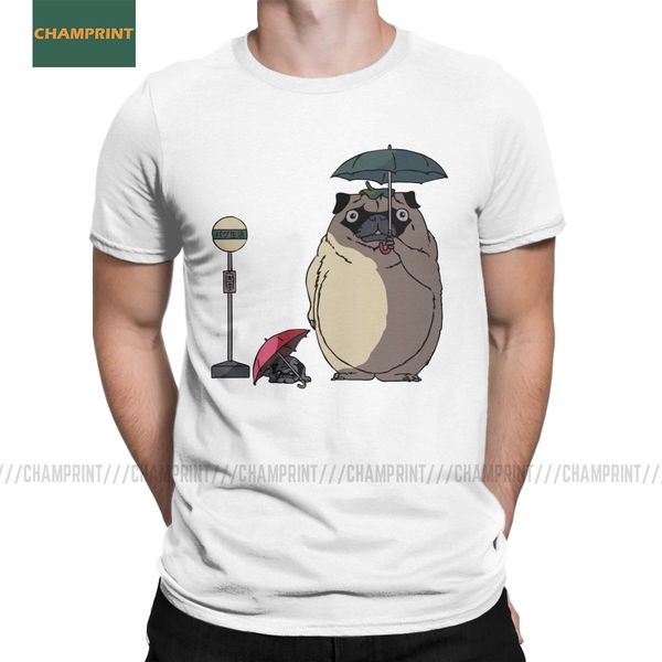 

men pugtoro totoro t shirts miyazaki anime japan manga my neighbor ghibli spirit cotton short sleeve tee shirt big size t-shirts