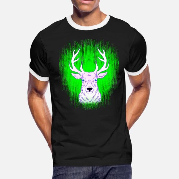 

beautiful wild deer stag green light fall season t shirt men create cotton o-neck homme sunlight new fashion summer style vintage shirt
