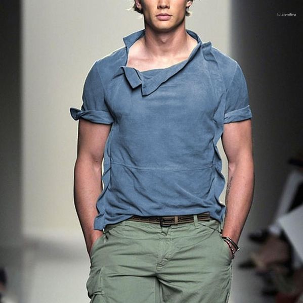 

асимметричный tshirts mens casual выстрел рукав расслабление tops vintage мужские дизайнер tshirts мода solid color сыпучие, White;black