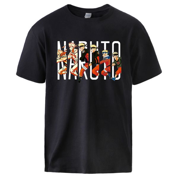 

cartoon naruto tshirts summer cool tee short sleeve japan anime naruto fashion tshirt 2020 male causal crewneck black