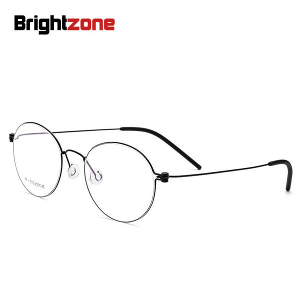 

brightzone denmark manual b titanium glasses frame electroplate korea round pure titanium myopia spectacle frame, Black