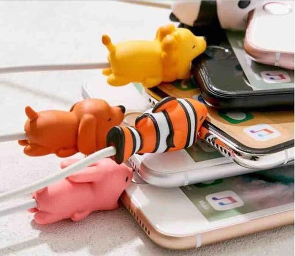 

shockproof cartoon usb holder bites toyl phone charging cord cable fashion animal mini phone for head protector mobile design cable xlicv