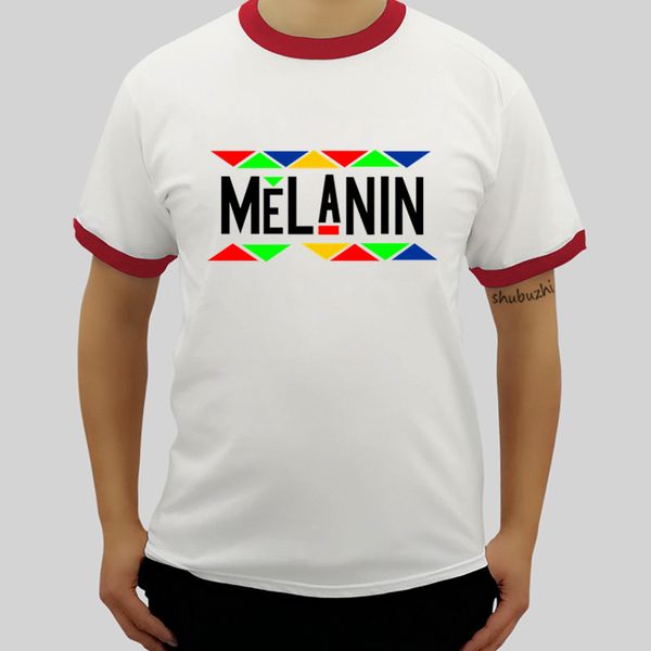 

drop shipping make own fashion men raglan t shirt melanin unique mens ringer t-shirt o-neck 100% cotton tshirt