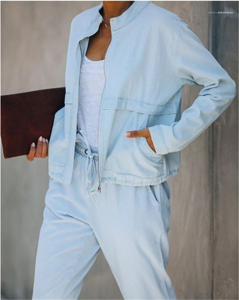 

sport casual female clothing womens clothing 2 piece set long sleeve cardigan coat pants tracksuits fashion, Gray