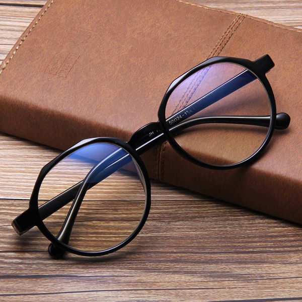 

fashion oval plastic vintage eyeglasses women optical myopia men clear transparent lens female spectacle glasses frame, Black