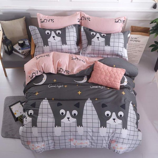 

bedding sets 48 autumn winter cute little kitten duvet cover set flat sheet pillowcase 2pcs  king 4pcs twin 3pcs