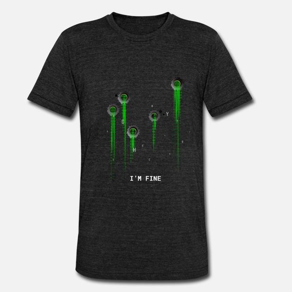 

i m fine matrix web geek bullet wounds t shirt men knitted short sleeve s-3xl letters sunlight building summer outfit shirt