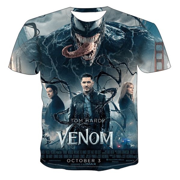 

new summer print venom quick-drying 3d print shirts comics humor comics men clothing