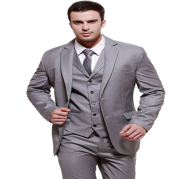 

grey single breasted mens suits 3 pieces wedding suits for men groom tuxedos business formal suit (jacket+pants+vest+tie) 2021, White;black