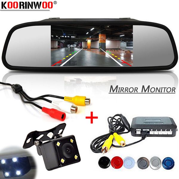 

koorinwoo visible car monitor lcd screen dynamic dual-core car video parking sensor black parktronic buzzer 12v alarm jalousie