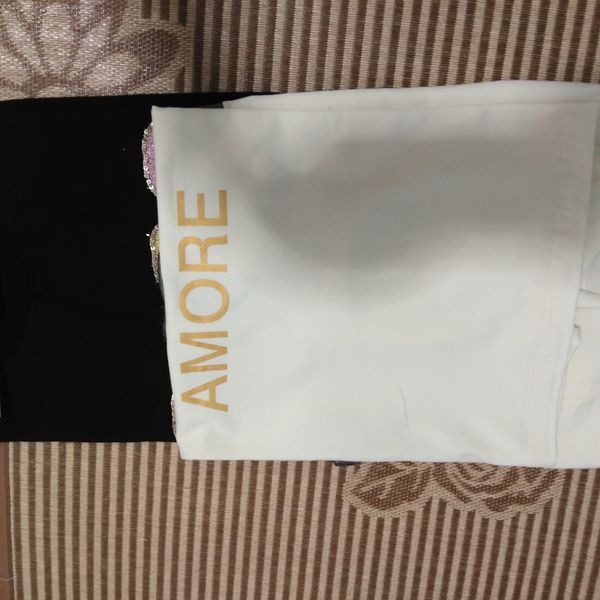 

high fit sleeve women's luxury designer men's men's and t-shirt short letter t-shirt new fashion loose sequins quality and wo, Black