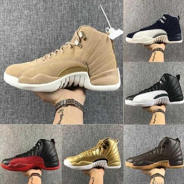 

socks 12s fiba reverse taxi basketball shoes college navy game royal bordeaux dark grey wntr michigan wings sport sneakers, Black