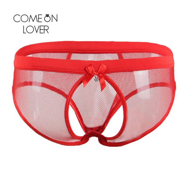

comeonlover fishnet open back backless plus size underpants plus size panties exotic hollow out panties pi5091, Black;pink