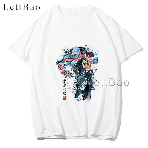 

crazy diamond watercolor jojos bizarre adventure vintage men t-shirt harajuku streetwear cotton100% men tshirt japan anime shirt