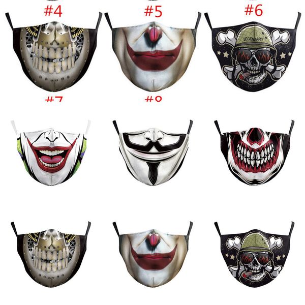 

halloween face digital fashion designer masks print masks men masquerade party joker face b2sq1