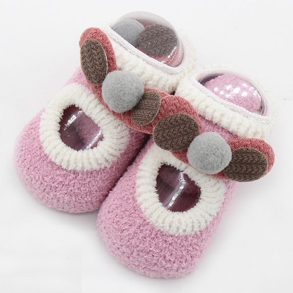 

3 pairs/newborn boys cartoon ears floor anti-slip kids baby girl socks spring summer girls gift sokken, Pink;yellow