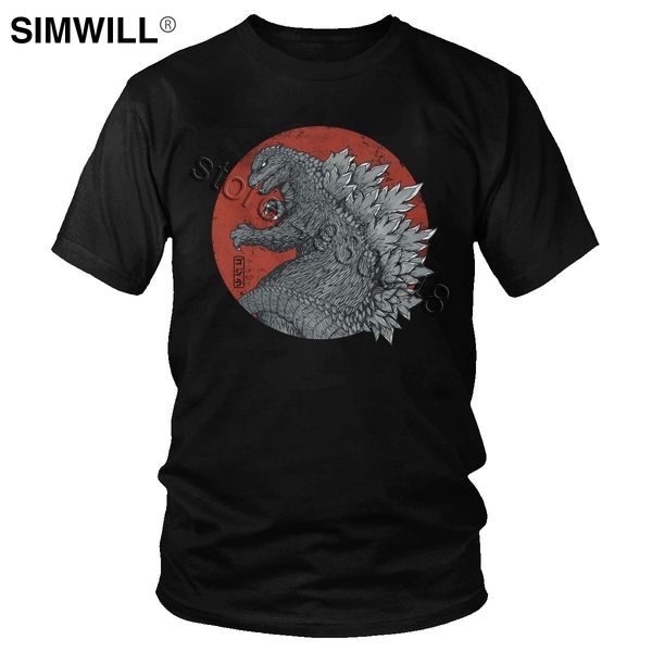 

урожай японского токио kaiju tee мужчины уникального короткий рукав хлопок монстры футболка streetwear большого размер отдых майк одежда