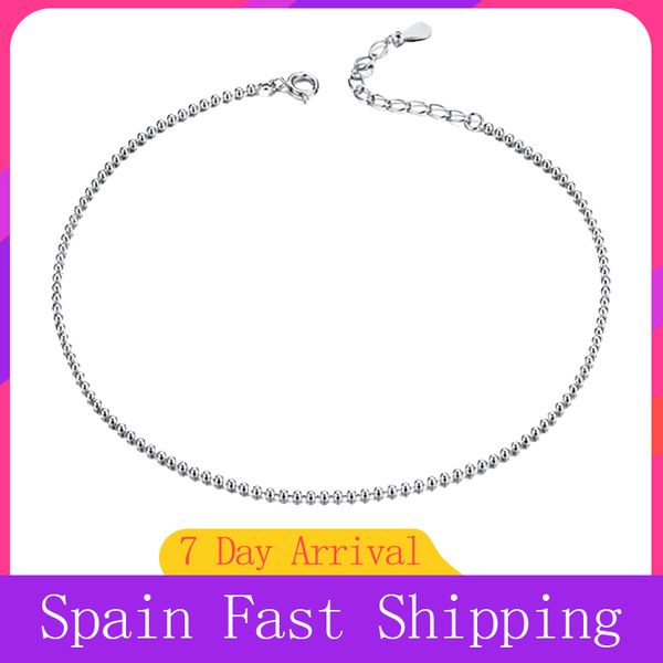 

wostu real 925 sterling silver beads chains anklet for women girls friend foot jewelry leg bracelet barefoot, Red;blue