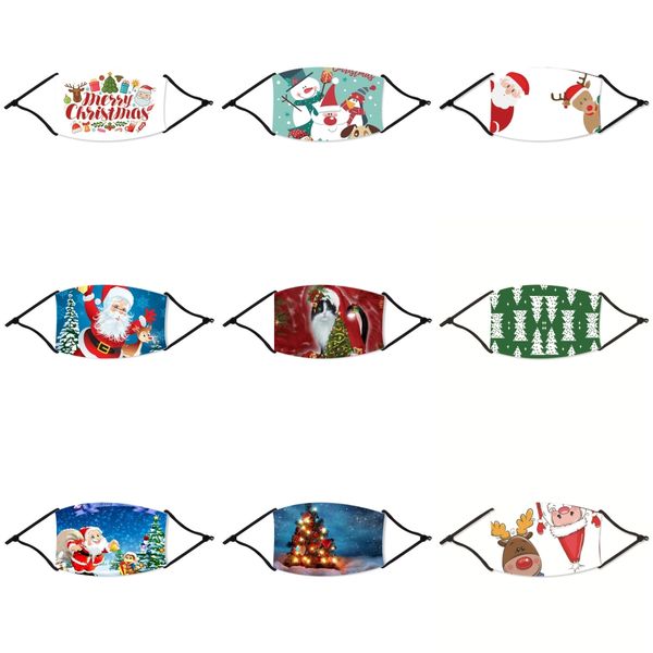 

mouth christmas mask black breathable sponge face christmas mask reusable anti pollution face shield wind proof mouth er#21433