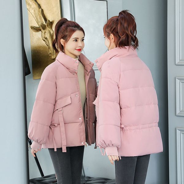 

large size winter coat women 2020 fashion winter cotton padded parkas outwear casual short female jackets coats 6 colors y558, Black