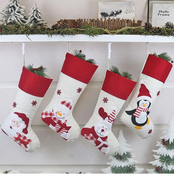 Moda de Natal Bag Candy Saco Creativo Santa Claus Bolsas Bonito Dos Desenhos Animados De Neve Elk Toy Xmas Decoração