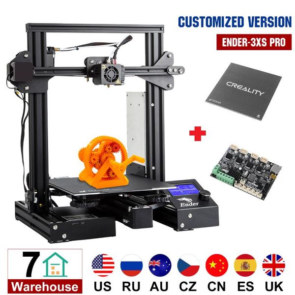 

printers customized version ender-3xs pro 3d printer with magnetic removable sticker/glass plate platform/v1.1.5 super silent mainboard