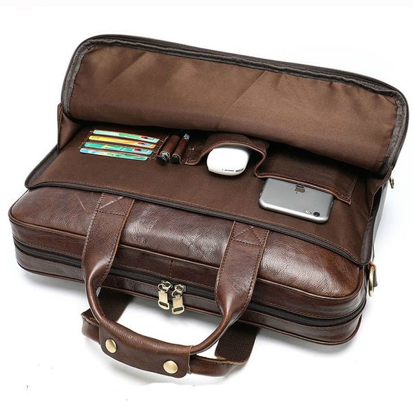 

briefcases luxury 2021 men's leather bags briefcase office for men bag genuine lapmale tote handbag