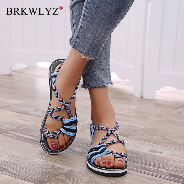 

xnhn леди женщин обувь сандалии плоские сандалии веревки летняя мода роман бич обувь # g20, Black