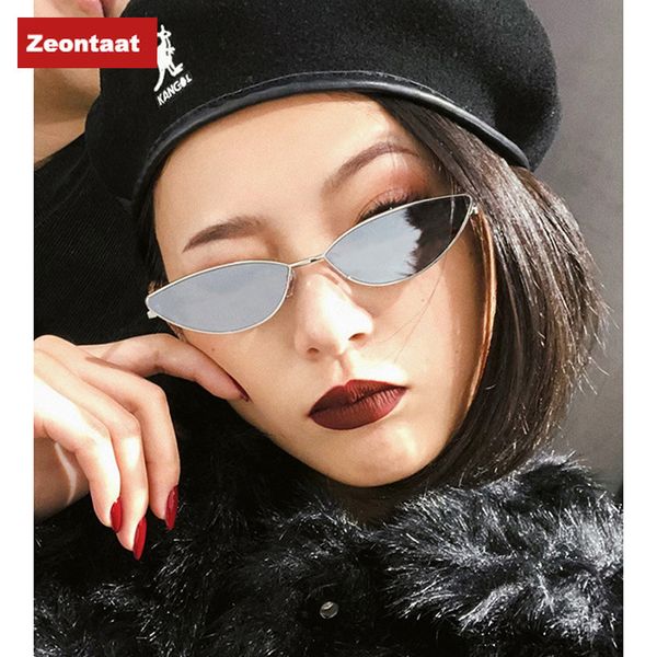 

women small cat eye sunglasses retro cool triangle sunglass female fashion ocean film cateyes sun glasses uv400, White;black