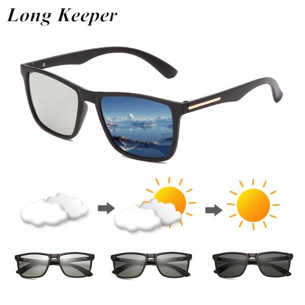 

longkeeper pchromic sunglasses men polarized driving chameleon glasses male change color sun glasses driver's eyewear uv400, White;black