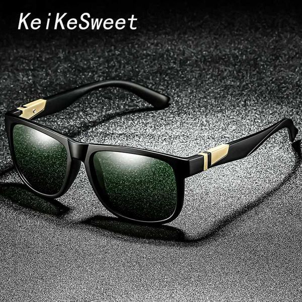 

keikesweet brand designer polarized sunglasses men outdoor driving fishing uv400 rays sun glasses for male, White;black