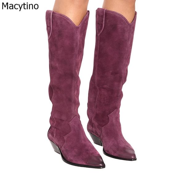 

nude black suede knee high boots women pointy toe spike kitten heels solid color winter long boots flats knight