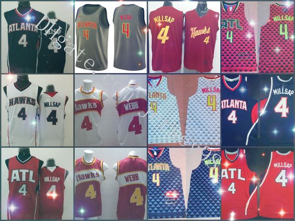 

atlanta hawks men #4 paul millsap whitemen red jersey, Black