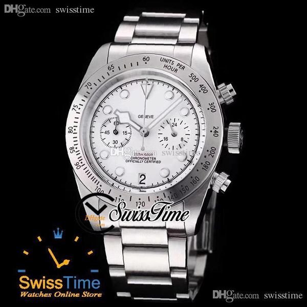 

продажа 79350 miyota кварцевый хронограф мужские часы часы 41 мм стальный чехол белый набор нержавеющей стали браслет стоп часы swissstime b, Slivery;brown