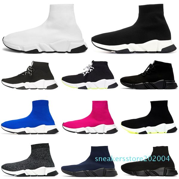 

fashion designer sock shoes triple black white men women chaussures glitter volt blue pink men trainers runner platform casual sneakers s04