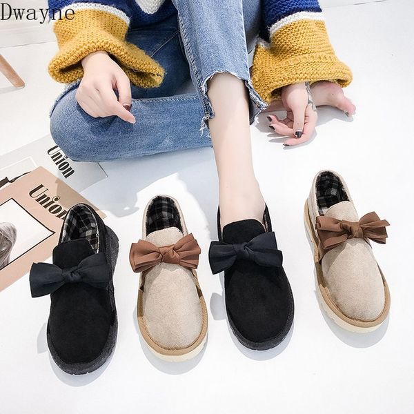 

2020 new fashion short tube bow wild and velvet snow boots, Black