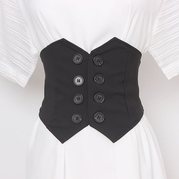 

2020 double-breasted buttoning waist belts wide irregular double faced suit fabric corset girdle office ladies shirt dress belts, Black;brown