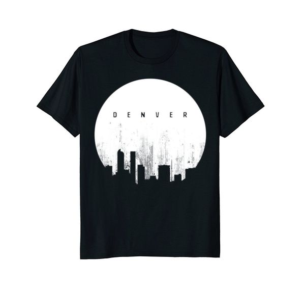 

2019 new summer slim tee shirt denver city moon t shirt - colorado t-shirt
