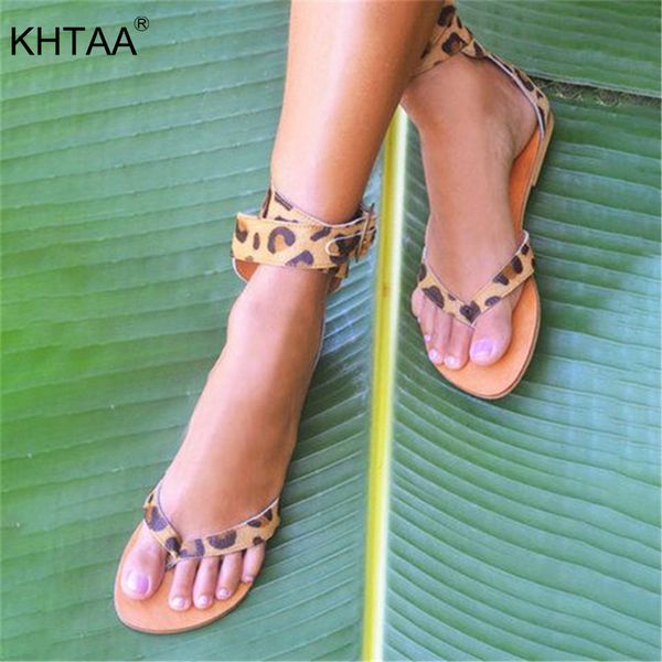 

leopard flat sandals woman flip flops buckle strap summer shoes women casual female sandalias comfort ladies footwear 2020 new, Black