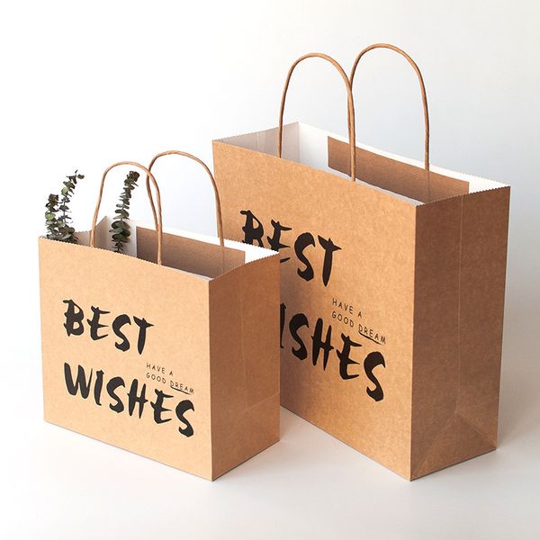 

enjoy moment 1pc creative paper gift bag kraft color simple mother's day birthday gift bag homemade packing