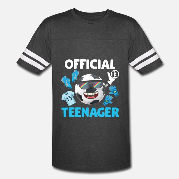 

13th birthday teenager soccer player football t shirt men personalized short sleeve s-xxxl standard fit basic summer original shirt